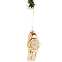 WEIHNACHTSKUGEL Uhr 11 cm - Goldfarben, Glas (4/11/1cm)