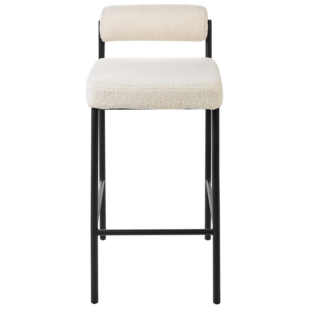 BARSTÜHLE 2er-Set Weiß Amaya - Creme/Schwarz, Textil (42/82/42cm) - Beliani