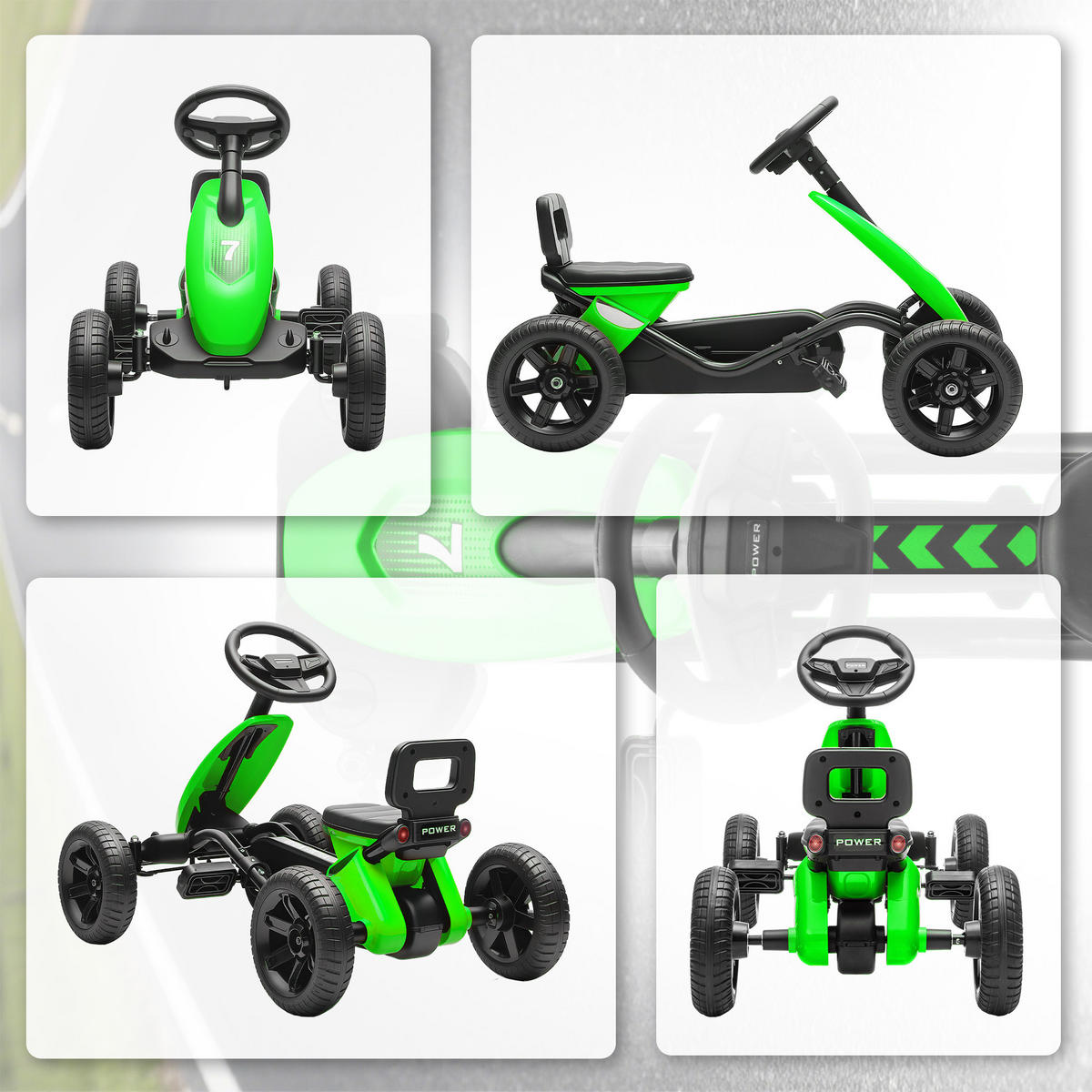 TRETKART DE-13060 leise EVA-Rollen Grün - Grün, Kunststoff (85.5/49/57cm) - ComfortXL
