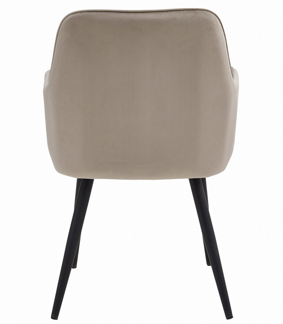 ESSZIMMERSTUHL WAAV dunkelbeiger Sitz, schwarze Beine - Beige/Schwarz, Textil (54/83.5/61cm) - Valora