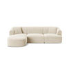 MODULARES-ECKSOFA links Campi aus Samt leichtes beige 4 Sitzplätze - Creme, Textil (156/256cm) - Cosmopolitan Design