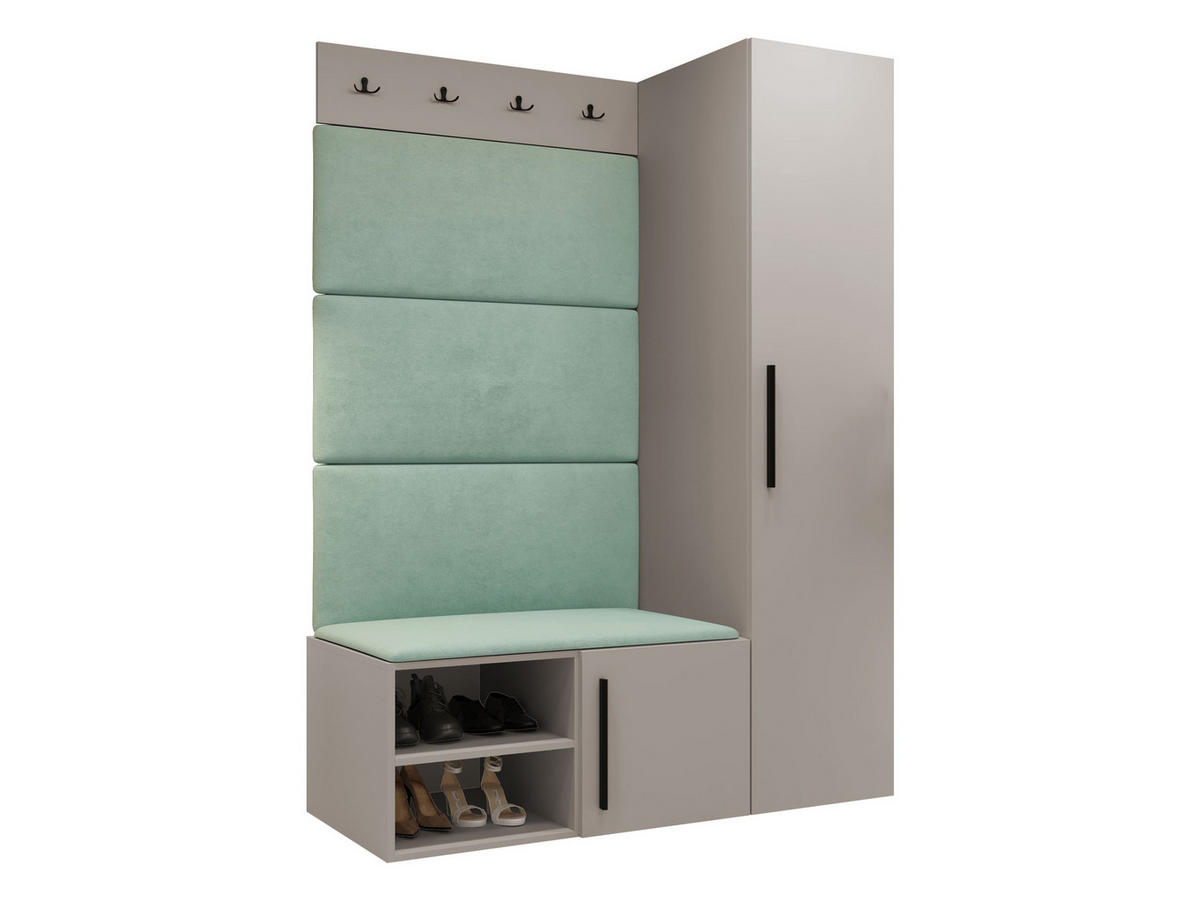 GARDEROBEN-SET Medi II - Kaschmir/Schwarz, Holzwerkstoff/Kunststoff (40/191/50cm) - MIRJAN24