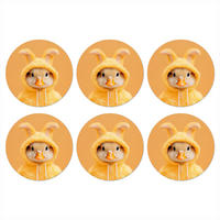 GLASUNTERSETZER Osterhase - Kostüm - Ente 10x10 cm - Gelb, Naturmaterialien (10/0.2cm) - MuchoWow