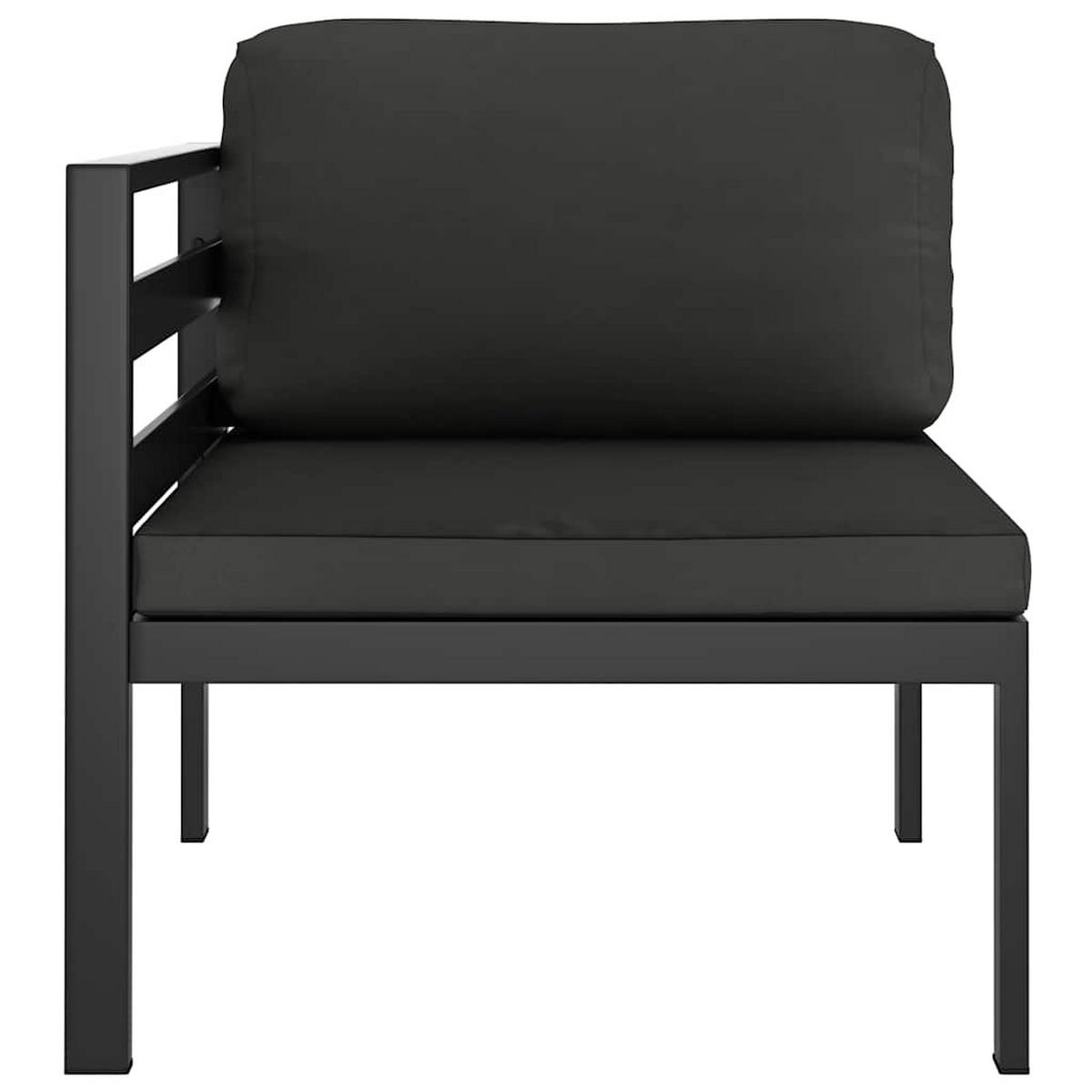 MODULAR-SOFA-ECKTEIL 1er set Mit Kissen Aluminium Anthrazit - Anthrazit, Metall (70/64.5/70cm) - vidaXL