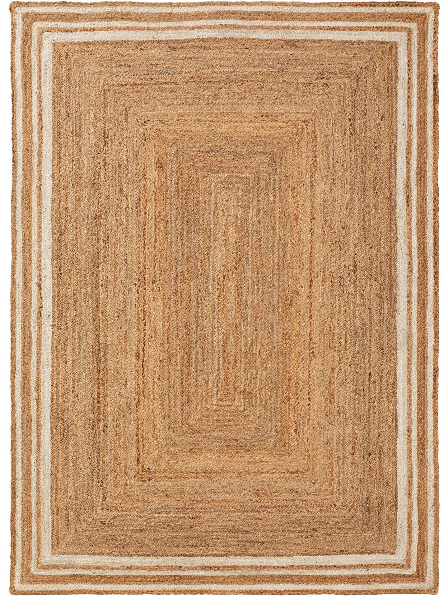 JUTETEPPICH Jutta Weiß 200x300 cm - Weiß, Naturmaterialen (200/1cm) - KUNSTLOFT