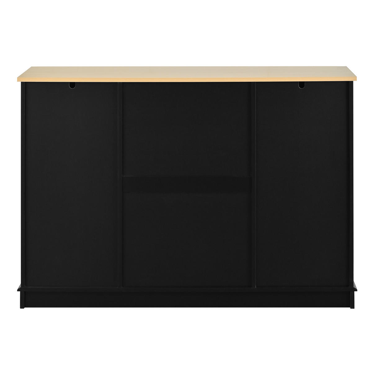 SIDEBOARD 126/40/86 cm Schwarz aus MDF mit 3 Schubladen und Türen - Schwarz, Holzwerkstoff (40/86/126cm) - OKWISH