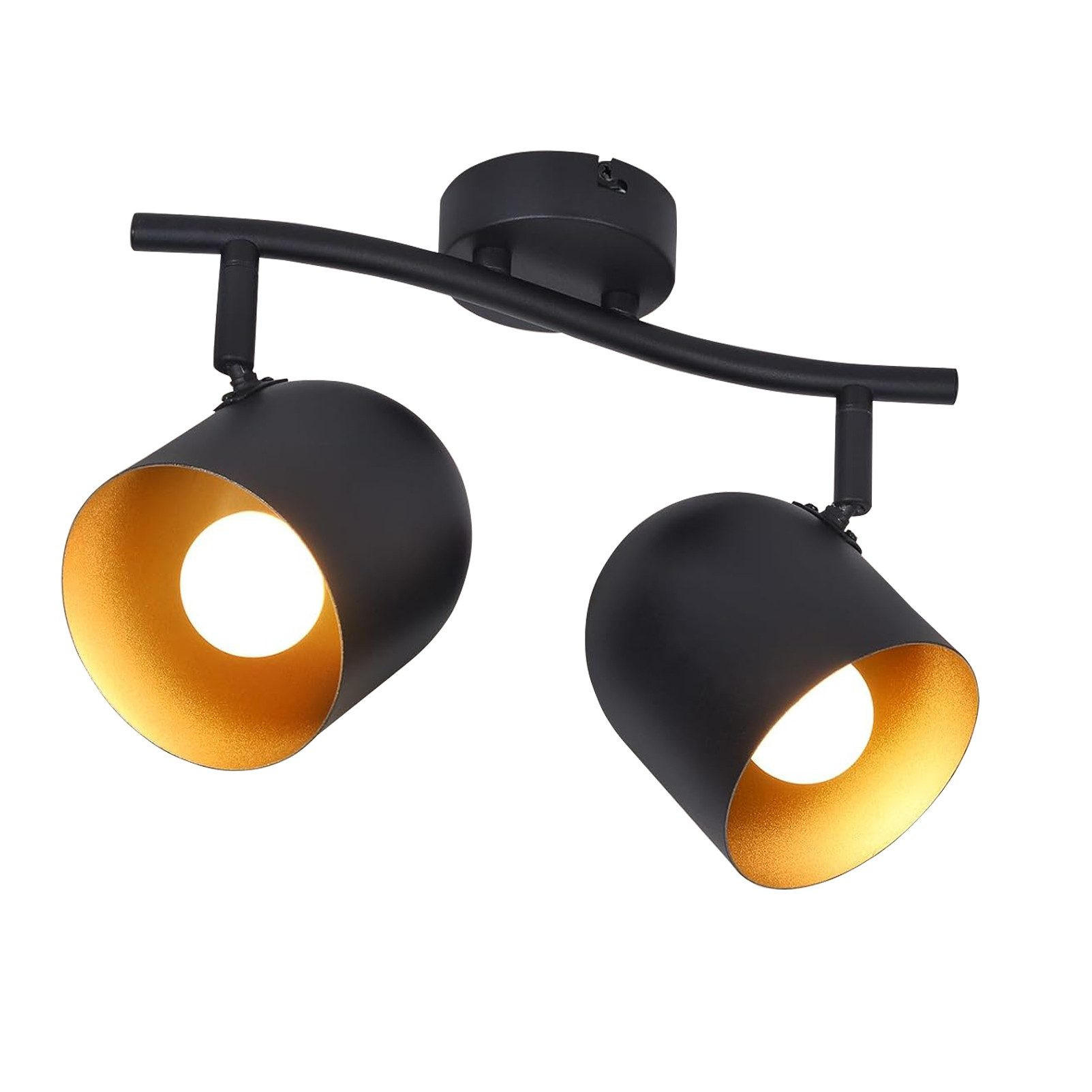 STRAHLER Gera 2-flammig 28/12/21 cm - Schwarz, Metall (28/12/21cm) - Nettlife