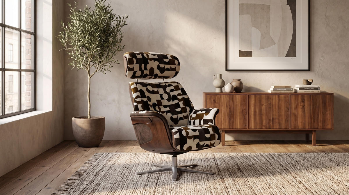 RELAXSESSEL TOSAR Braun Webstoff Relaxfunktion - Silberfarben/Braun, Textil/Metall (83/110/89cm) - KAWOLA