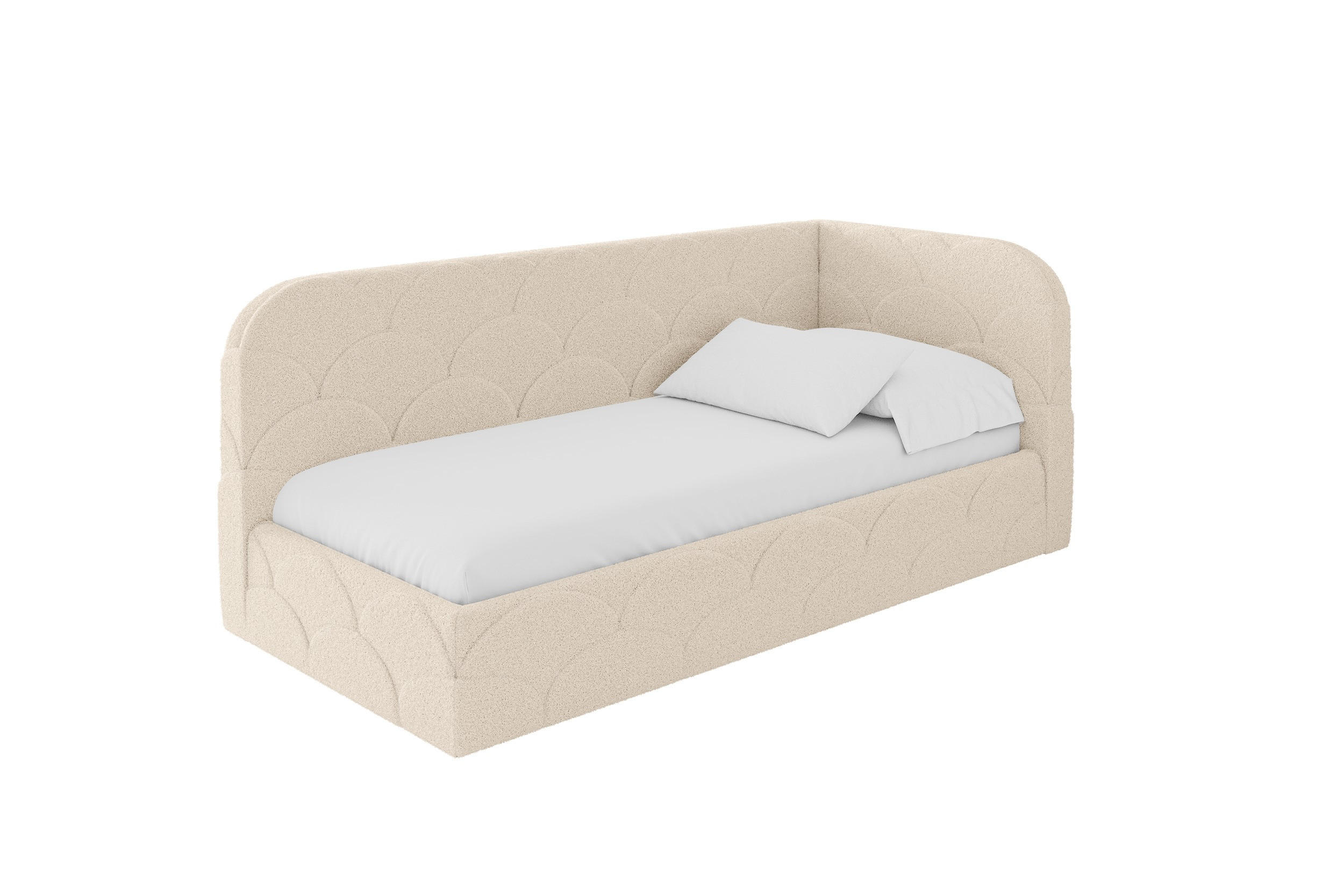 EINZELLBETT Jugendbett mit Bettkasten und Matratze H3/H4, Links - ELRY 90x200 Dunkelbeige - Cappuccino, Holzwerkstoff/Textil (90/200cm) - ALTDECOR