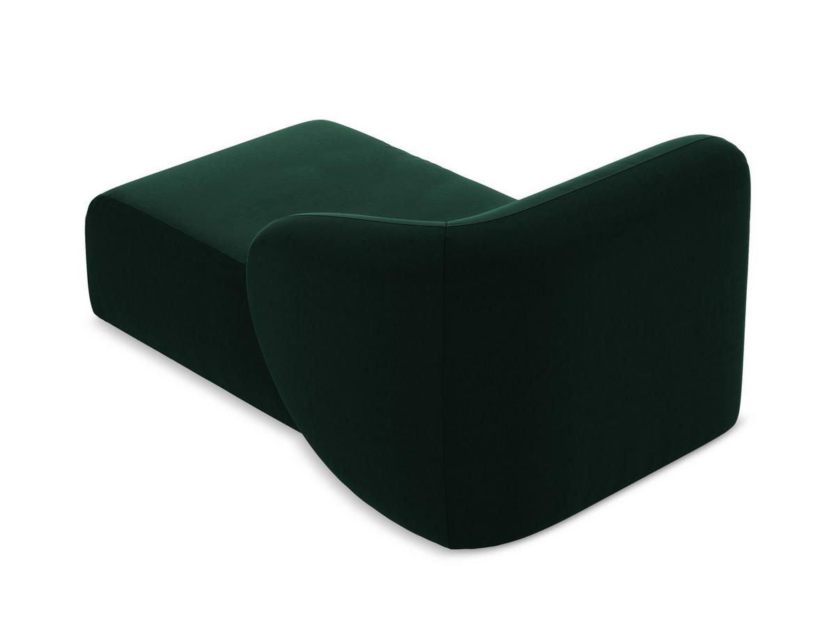 SOFAELEMENT Rechts Samt Stoff Grün - Dunkelgrün/Schwarz, Holzwerkstoff/Kunststoff (91/75/166cm) - Makamii