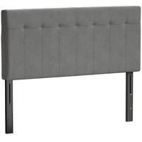 KOPFTEIL DE-10862 3-fach höhenverstellbar 106-126 cm Samtoptik Grau - Grau, Metall (10/126/140cm) - ComfortXL
