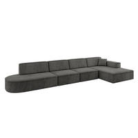 ECKSOFA Ottomane Rechts IREA-L3-v4 - 403x165x72,5 cm Dunkelgrau - Dunkelgrau, Holzwerkstoff/Textil (403/165cm) - ALTDECOR