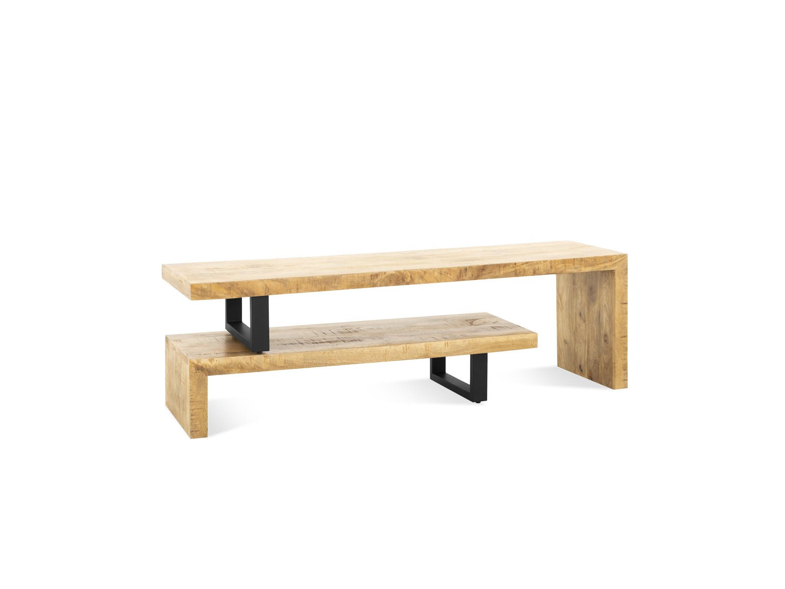 TV Board Kelly Mangoholz 140 cm / 40 cm Natur - Naturfarben, Holz (140/46/40cm) - Villa Möbel