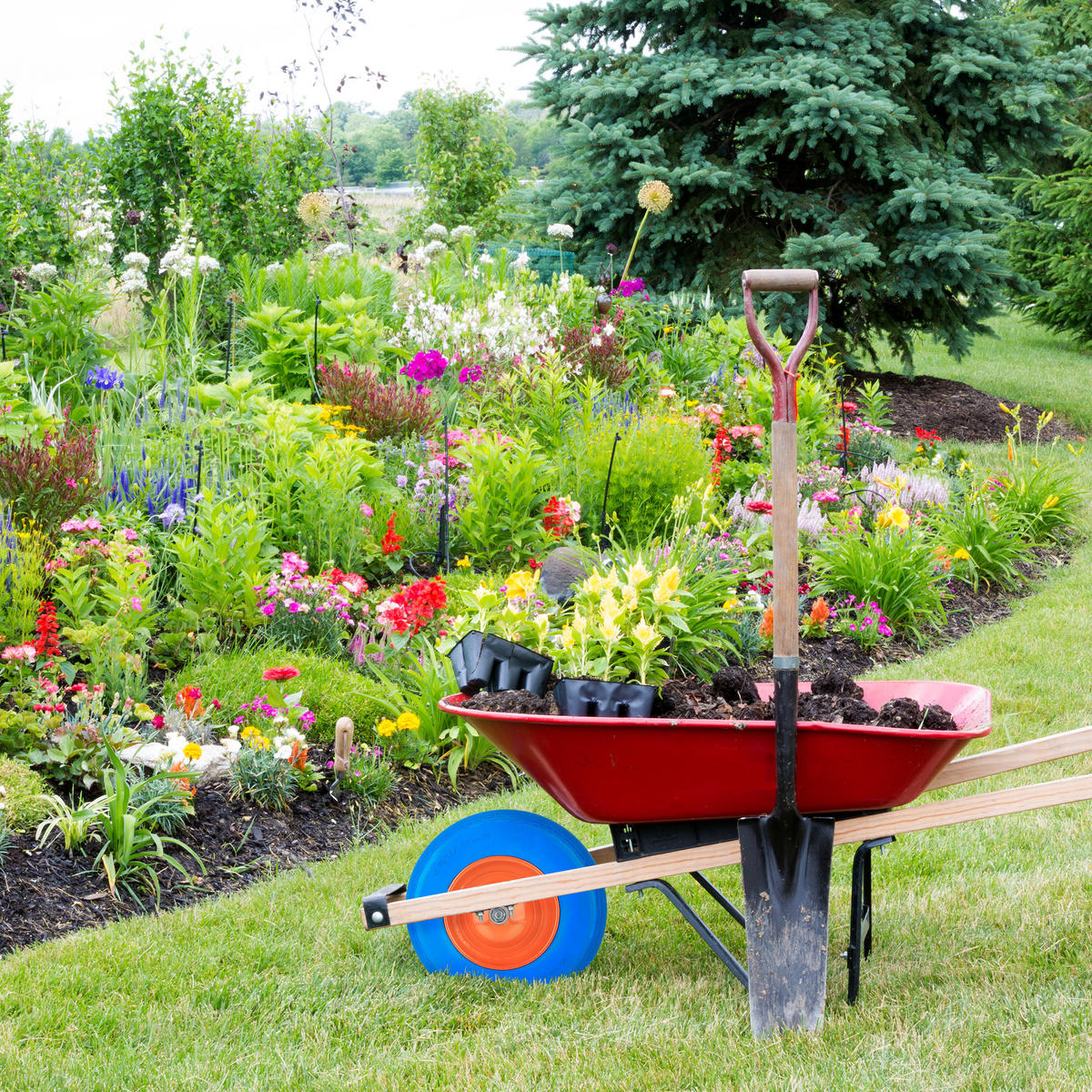 SCHUBKARRENRAD - Multicolor, Kunststoff/Metall (39/39/8.5cm) - Relaxdays