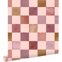 TAPETE Karomuster 50 x 900 cm - Lila, Papier (50/0.1cm) - ESTAhome