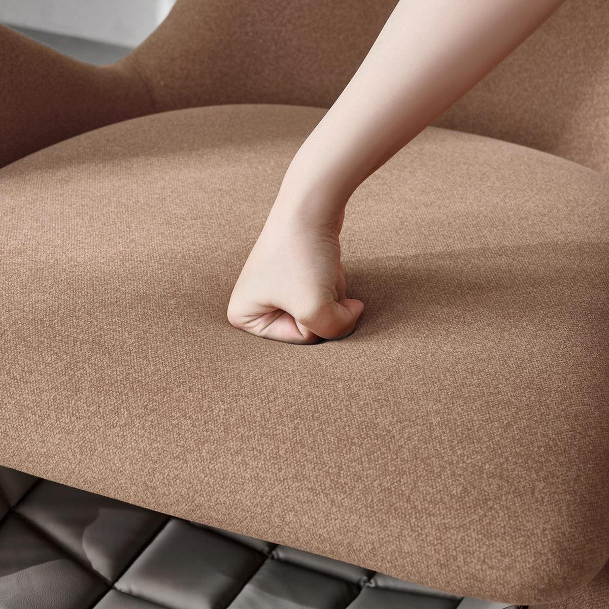 DESIGNER-SESSEL WALHAI-OPTIK, KRATZFEST, HAUSTIER-FREUNDLICH - Braun, Textil (66.04/45.72/66.04cm)