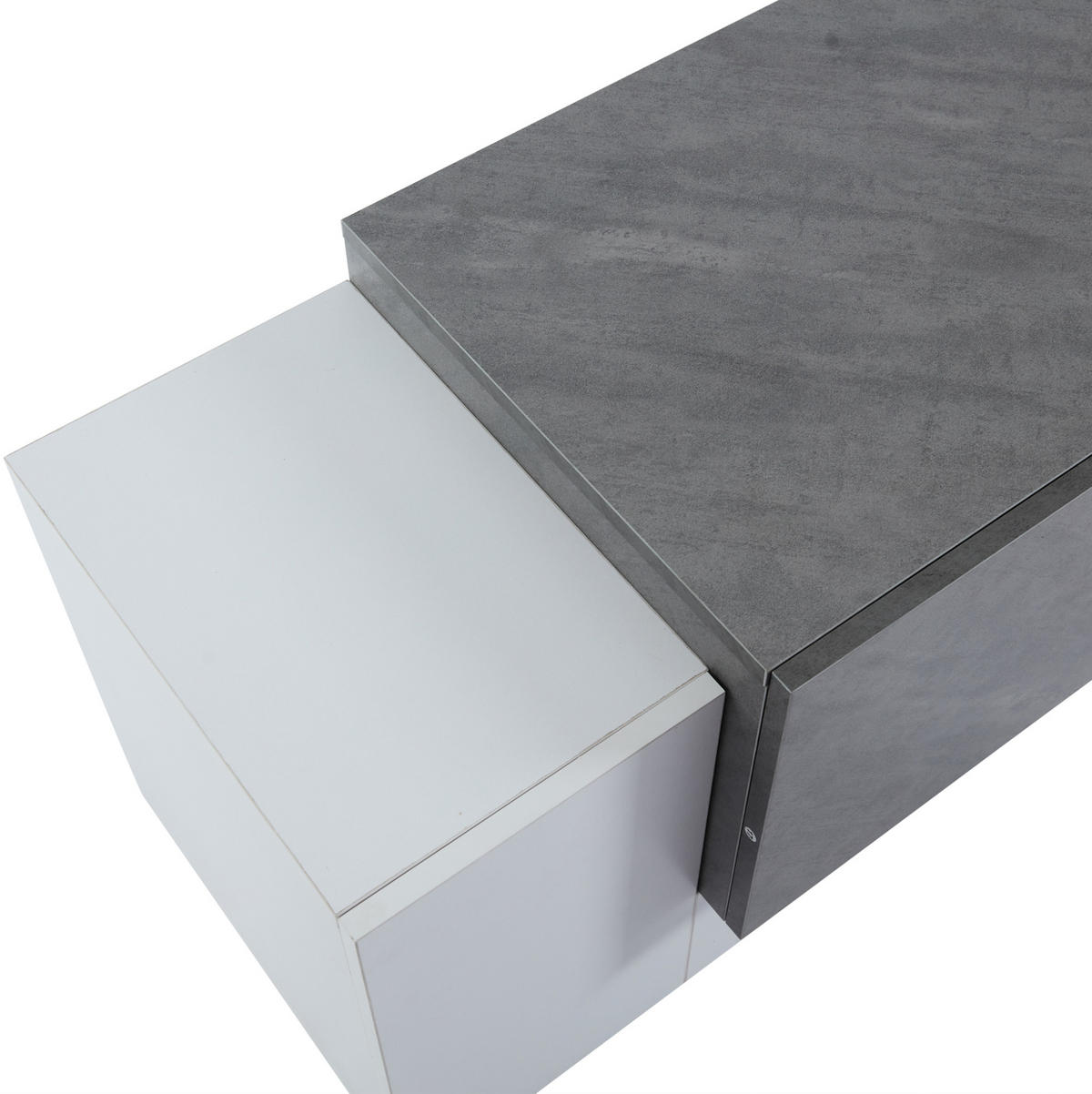 LOWBOARD 180/40/46.5 cm weiß/grau aus MDF mit LED-Lichtleiste - Weiß, Holzwerkstoff (40/46.5/180cm) - OKMYHOME