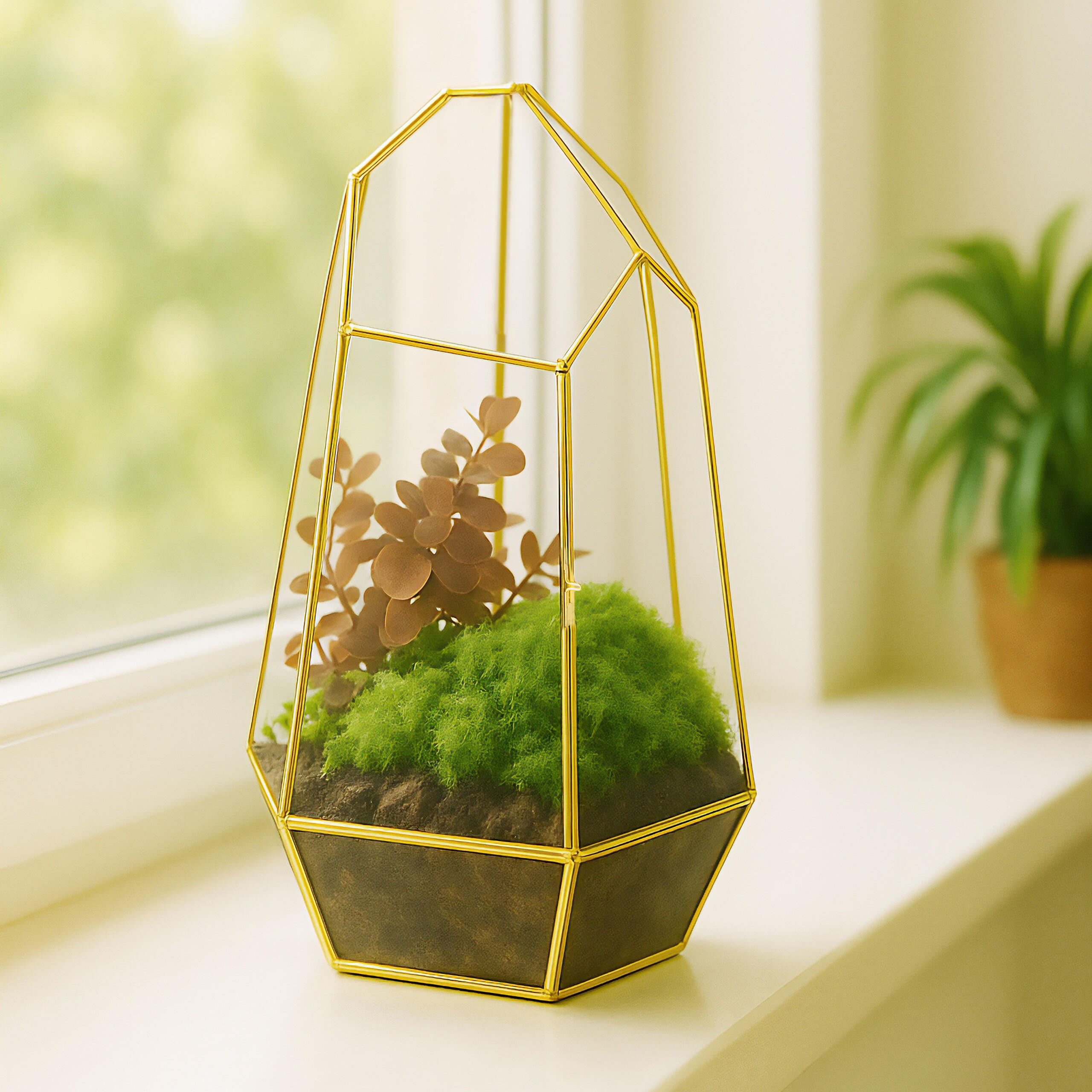 PFLANZENTERRARIUM - Transparent, Glas/Metall (18/26/15cm) - Relaxdays