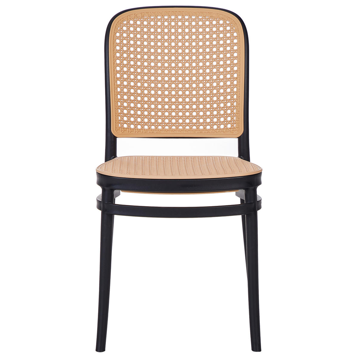 ESSZIMMERSTUHL 4er Set Beige Plose - Beige/Schwarz, Kunststoff (41/83/43cm) - Beliani