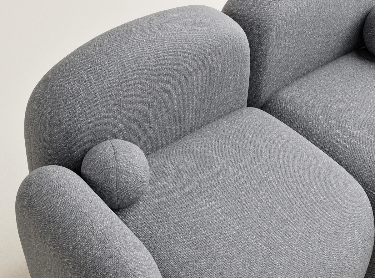 ECKSOFA Bahama Grau Webstoff - Schwarz/Grau, Holz/Holzwerkstoff (190/146cm) - Maison de Reve