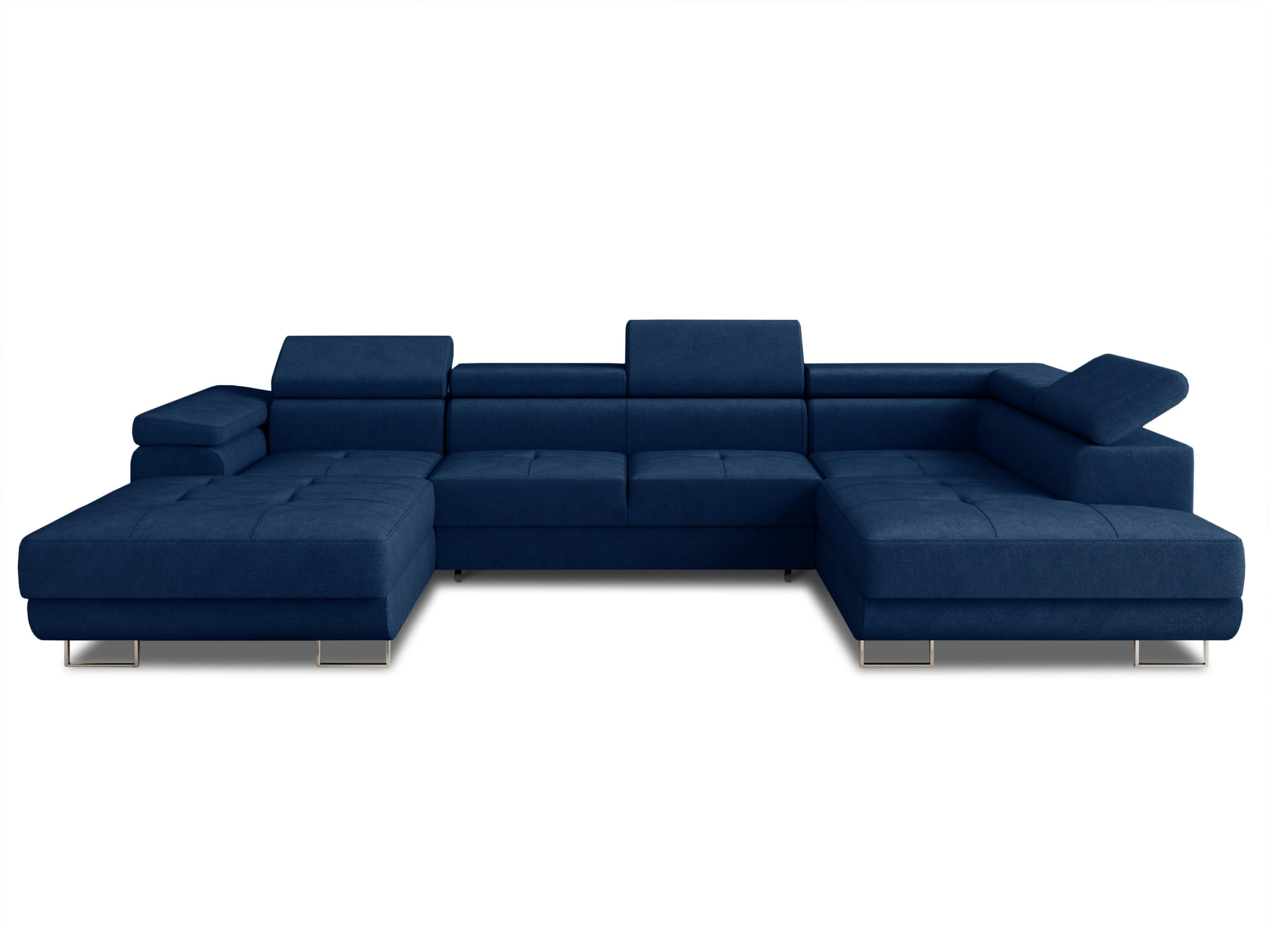 WOHNLANDSCHAFT Caris U, Seite: Links - Blau, Holz/Textil (348/90/205cm) - Sofnet