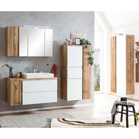 BADMÖBEL-SET 4-TLG. Vasto-03 - Weiß, Holzwerkstoff (185/200/47cm) - Lomado