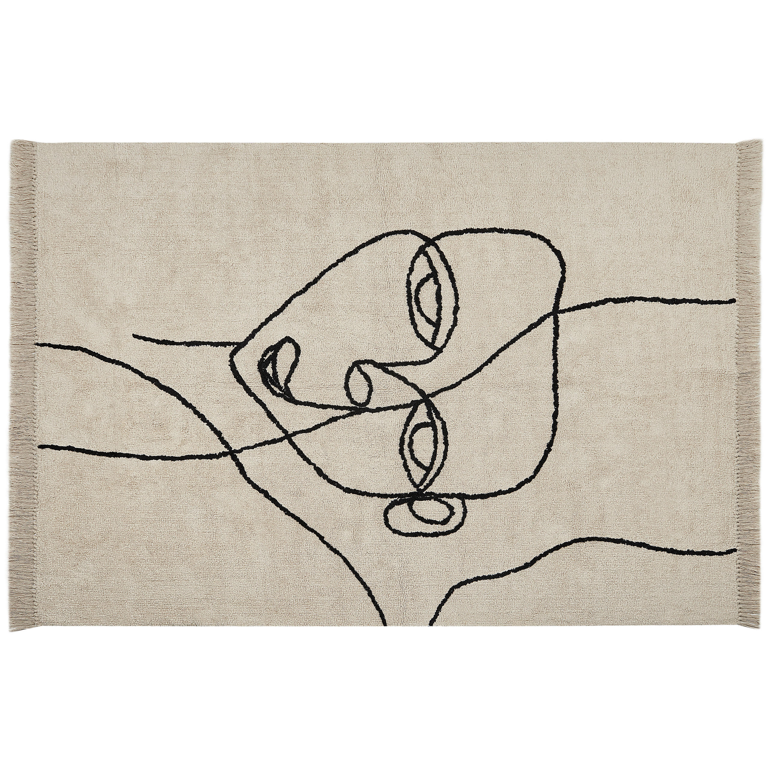 KURZFLOR-TEPPICH Nuru 230/160 cm - Beige, Textil (160/230cm) - Beliani