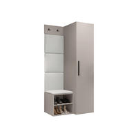 GARDEROBEN-SET Medi III - Kaschmir/Schwarz, Holzwerkstoff/Kunststoff (40/191/50cm) - MIRJAN24