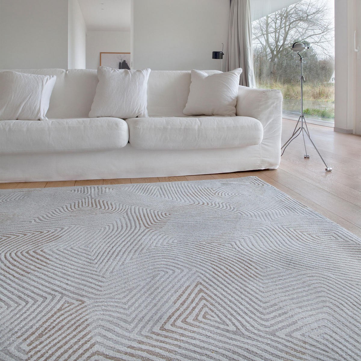 TEPPICH Oyster White Meditation 200/280 cm - Grau, Textil (200/280cm) - Louis De Poortere