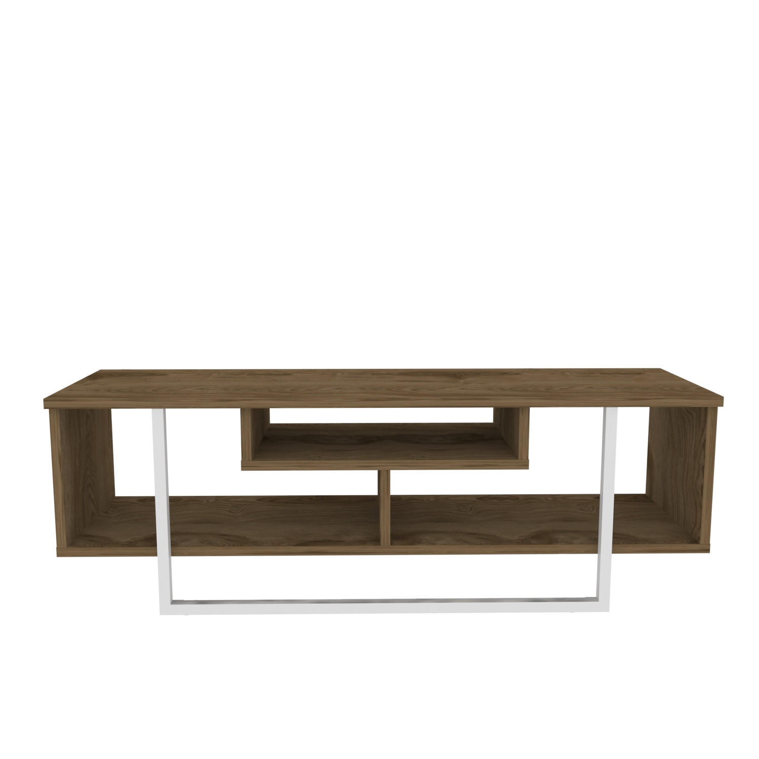 TV-ELEMENT Asal Oud-Eiche Weiss - Eichefarben/Weiß, Holzwerkstoff (119.4/40/35.2cm) - Decorotika