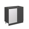 ECKUNTERSCHRANK R-Line Weiß 86 cm J-Shape, ohne AP - Anthrazit/Weiß, Holzwerkstoff (86/81.6/46cm) - Vicco