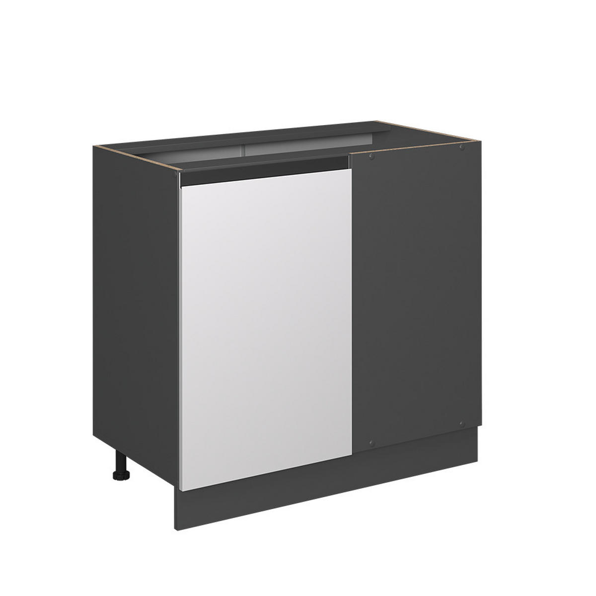 ECKUNTERSCHRANK R-Line Weiß 86 cm J-Shape, ohne AP - Anthrazit/Weiß, Holzwerkstoff (86/81.6/46cm) - Vicco