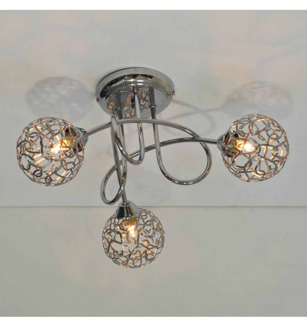 DECKENLEUCHTE Aphyse, Silber/Chrom, 42cm - Chromfarben, Metall (42/42/28cm) - KOSILUM