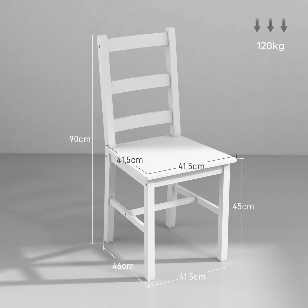 ESSZIMMERSTÜHLE 2er-Set Weiß 41.5/46.0/90.0 cm - Weiß, Holz (46/90/41.5cm)