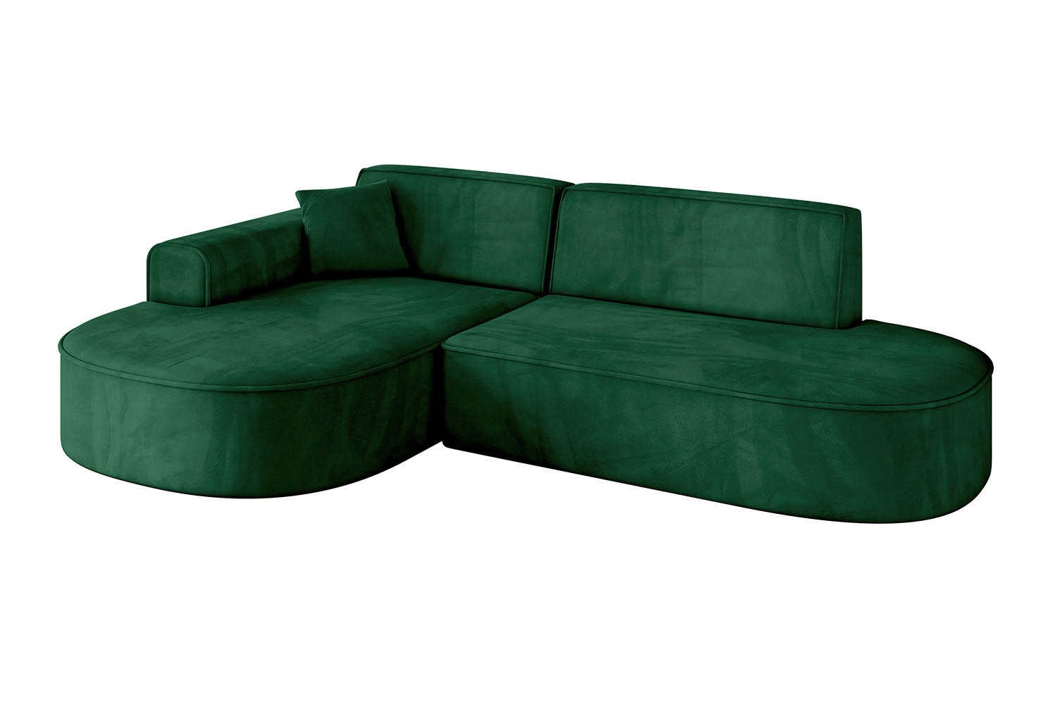 ECKSOFA Ottomane Links MARI-L1 - 243x171x79 cm Dunkelgrün Velours - Dunkelgrün/Schwarz, Holzwerkstoff/Kunststoff (243/171cm) - ALTDECOR
