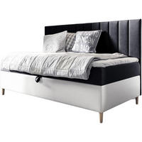 KINDERBETT MAYA 2 - Schwarz/Weiß, Holzwerkstoff (82/202cm) - Meblini