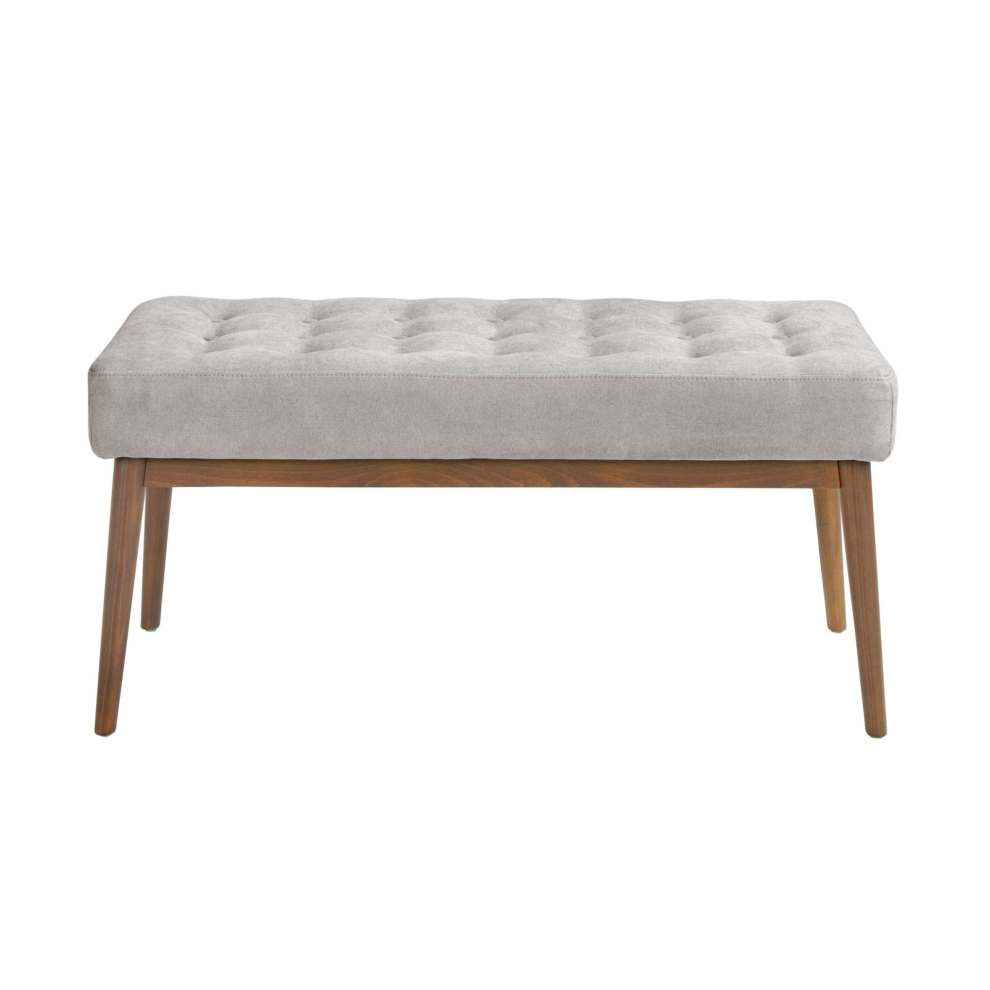 HOCKERBANK Grau Walnuss 100/40/45 cm - Walnussfarben/Grau, Textil (100/45/40cm) - ANGEL CERDA