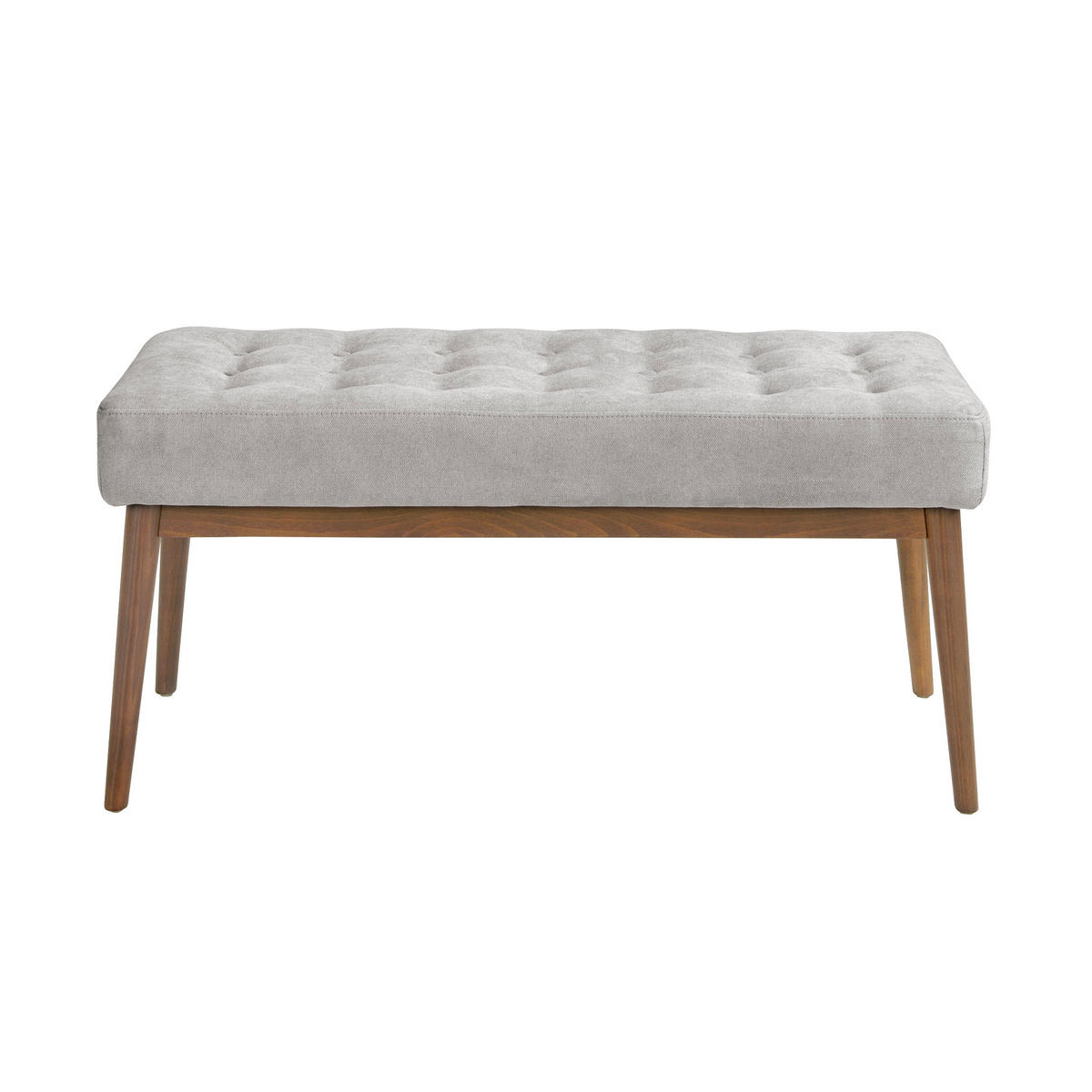 HOCKERBANK Grau Walnuss 100/40/45 cm - Walnussfarben/Grau, Textil (100/45/40cm) - ANGEL CERDA