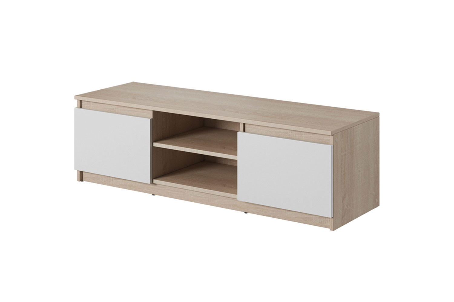 Feldmann-Wohnen Lowboard Sonoma Eiche, Weiß 120x35.5x38 cm