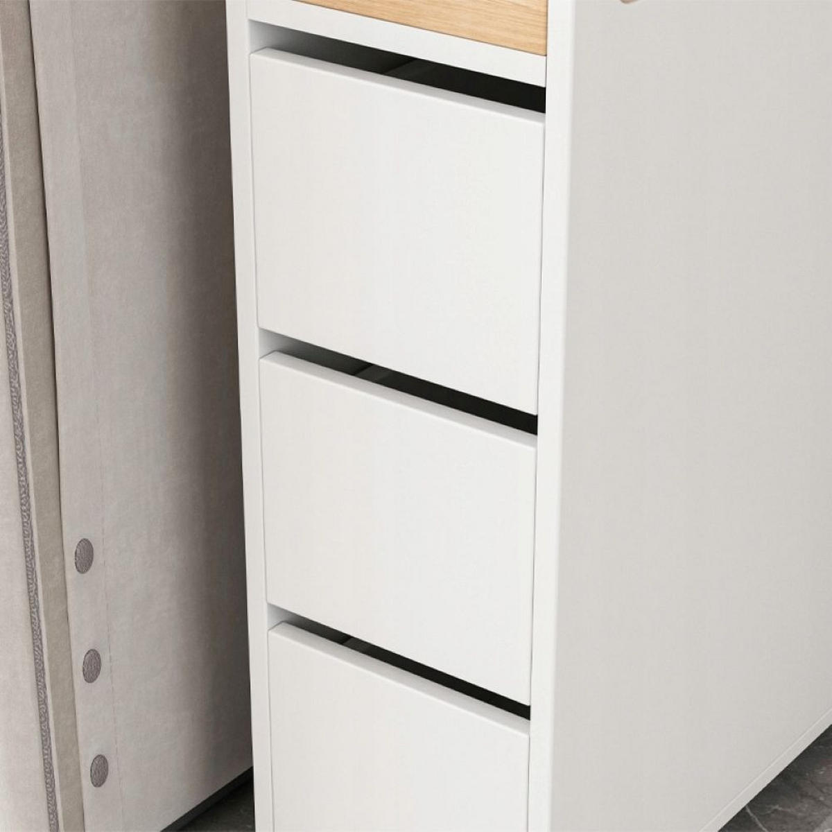 ROLLSCHRANK, weiß 65/23/82 cm - Weiß, Holzwerkstoff (85/10/72cm)