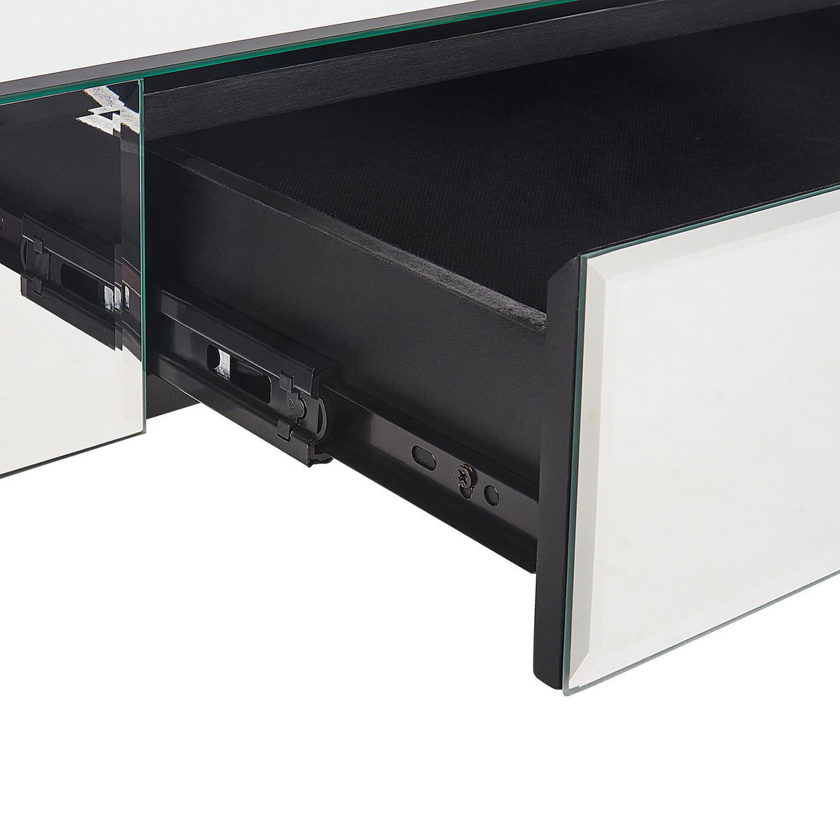 COUCHTISCH Silber mit Schublade verspiegelt Nesle - Silberfarben, Glas (47/110/46cm) - Beliani