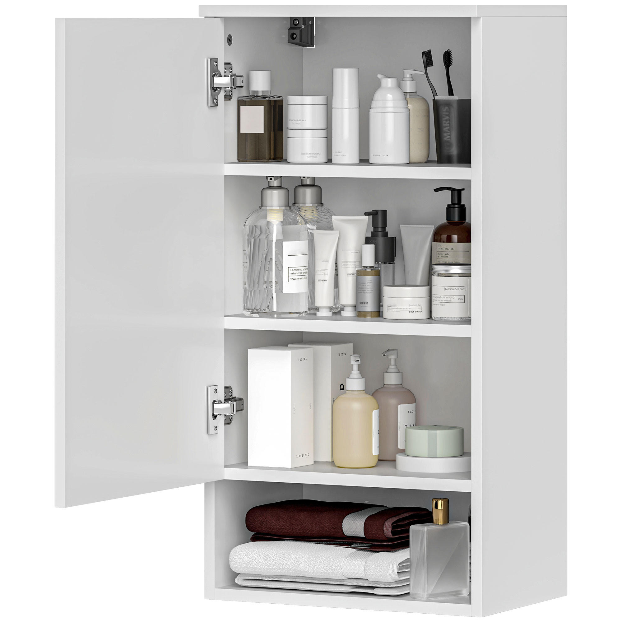 HÄNGESCHRANK Wandschrank mit Türen, Weiß 40 x 27 x 77 cm - Weiß, Holz (40/77/27cm) - HOMCOM