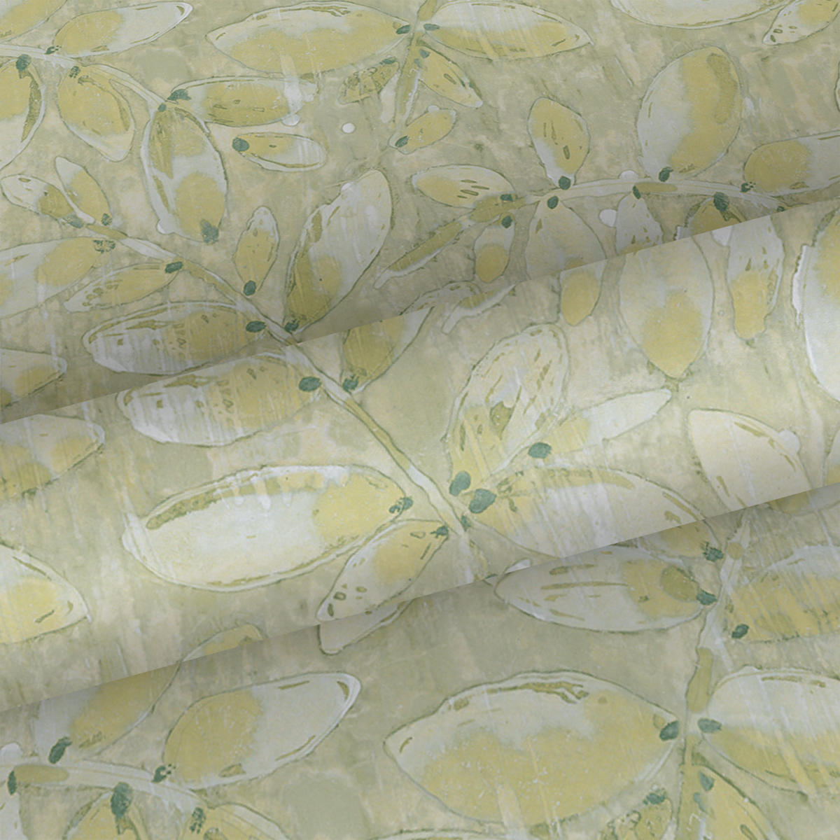 TAPETE gezeichnete Blätter 53 cm x 10,05 m - Gelb, Papier (53/1000cm) - Sanders & Sanders
