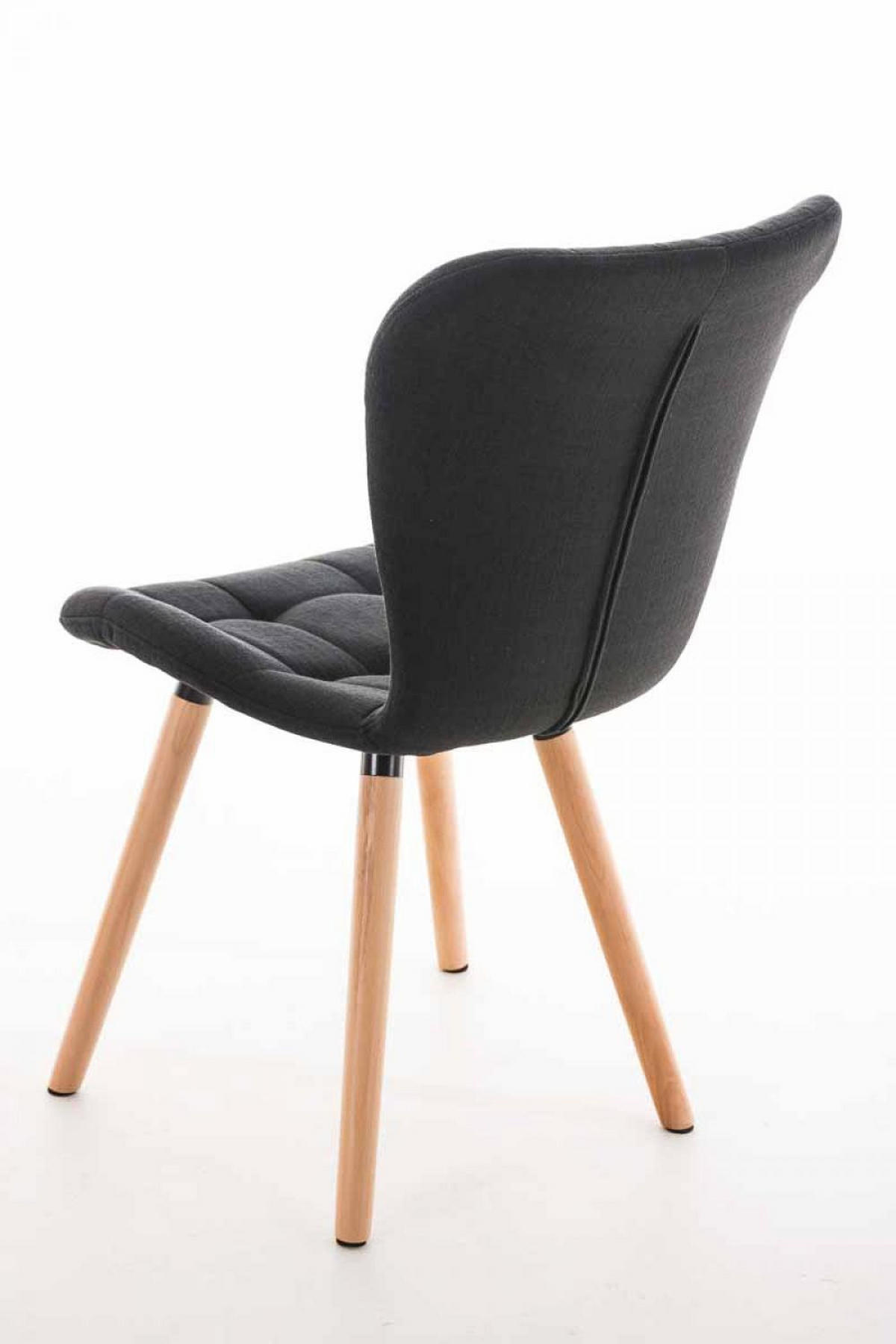 STUHL Stoff schwarz - Eukalyptusholzfarben/Schwarz, Holz/Textil (50/88/63cm) - CLP