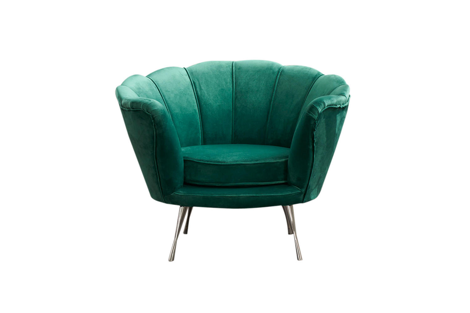 SESSEL NARLA Grün Velvet - Silberfarben/Grün, Textil (97/78/70cm) - KAWOLA