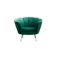 SESSEL NARLA Grün Velvet - Silberfarben/Grün, Textil (97/78/70cm) - KAWOLA
