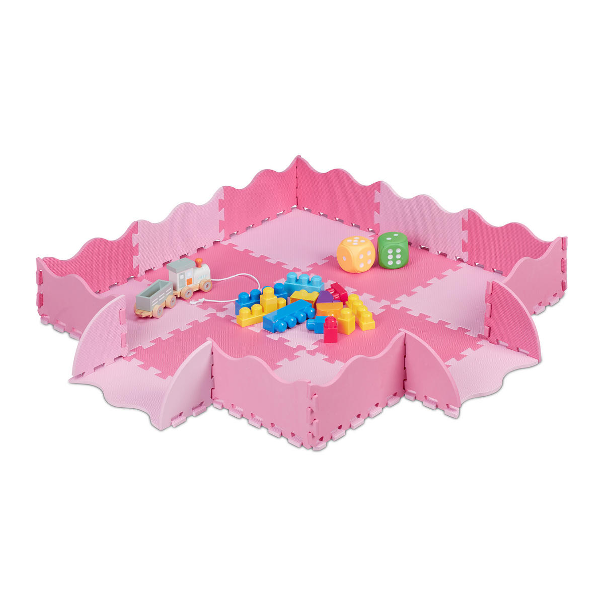25-TLG.PUZZLEMATTE - Rosa, Kunststoff (31.5/31.5cm) - Relaxdays