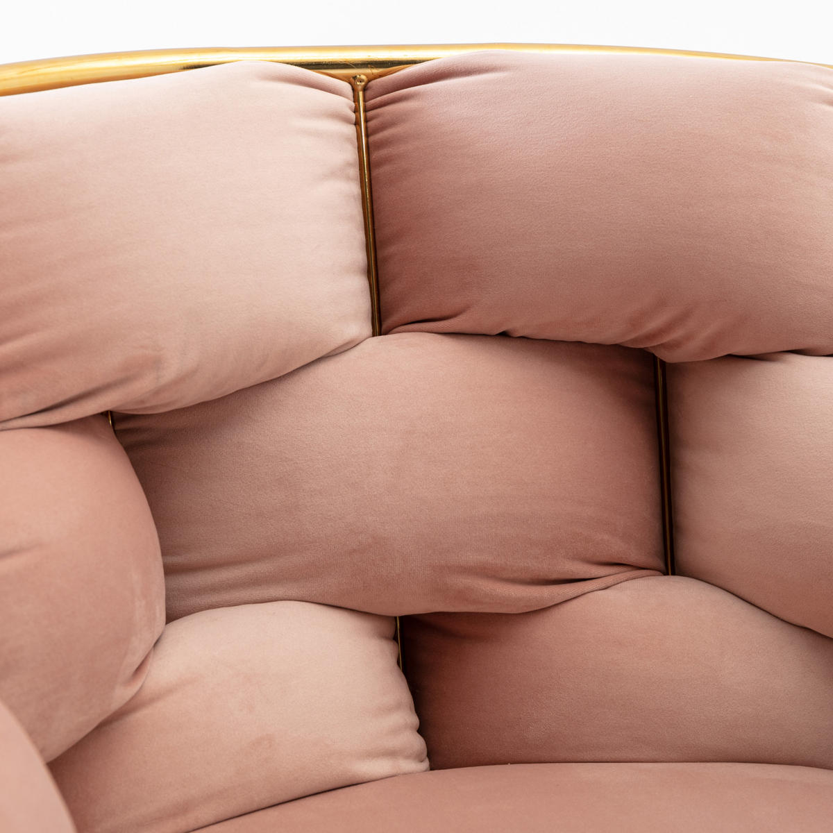 SESSEL Samt Pink mit Metallgestell für Schlafzimmer, Wohnzimmer, Esszimmer - Rosa, Textil/Metall (73/75/56cm) - WISHDOR