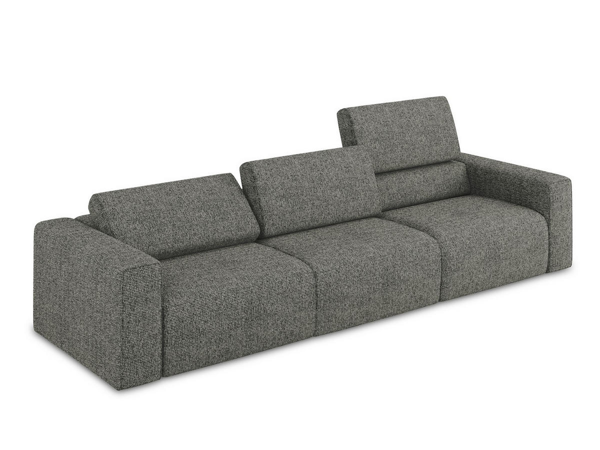 4-SITZER-SOFA Strukturstoff Stoff Grau - Dunkelgrau/Beige, Kunststoff/Textil (314/80/103cm) - Makamii