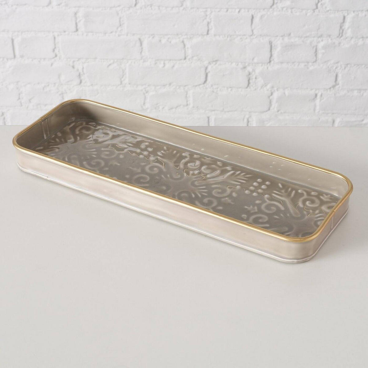 SCHALE Estama 35/13 cm - Taupe, Metall (35/3cm) - Boltze Home